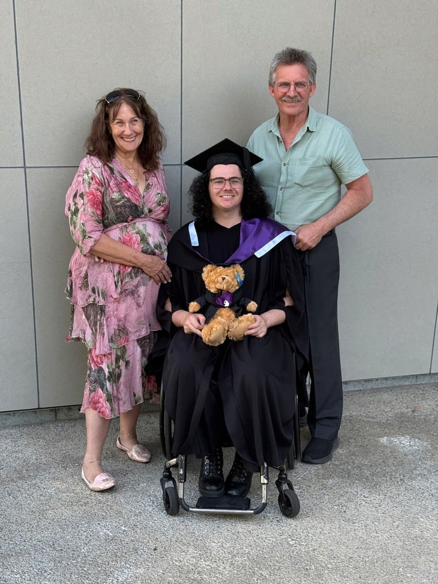 Graduation photo with my grandparents